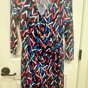 Anne Klein Multicolor Faux Wrap Dress